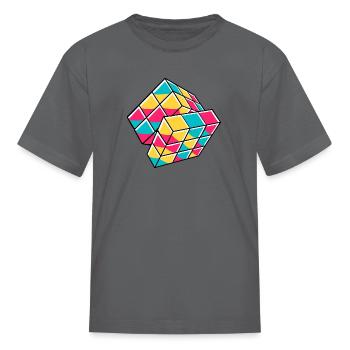 Puzzle Cube - Kid's T-Shirt - charcoal - Front