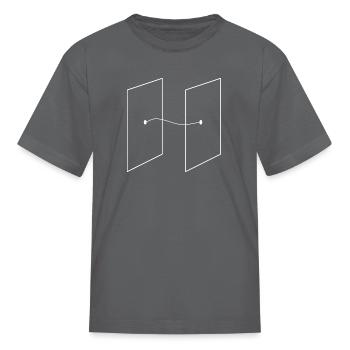An Open String Stretched Between Two D Branes - Kid's T-Shirt - charcoal - Front