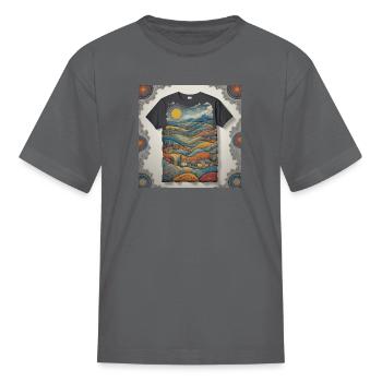 Romanian cube folk art - Kid's T-Shirt - charcoal - Front