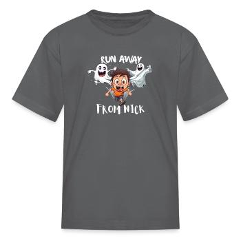 Nick Fuentes Run Away From Nick - Kid's T-Shirt - charcoal - Front
