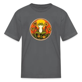 Zen Frog - Kid's T-Shirt - charcoal - Front
