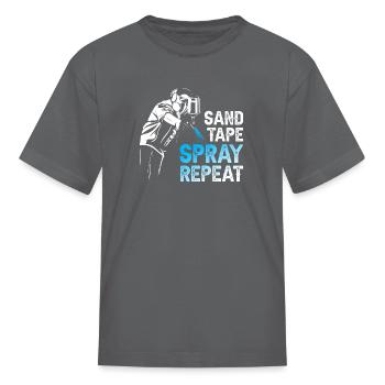 Sand Tape Spray Repeat - Kid's T-Shirt - charcoal - Front