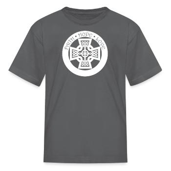 Timeless Celtic Cross With Celtic Knots - Kid's T-Shirt - charcoal - Front