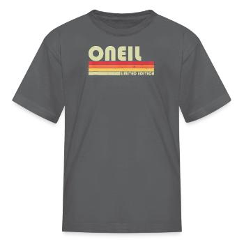 ONEIL Surname Funny Retro Vintage 80s 90s Birthday - Kid's T-Shirt - charcoal - Front