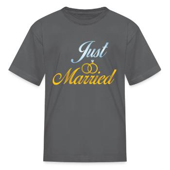 Just Married T-Shirt, Honeymoon shirts couples - Kid's T-Shirt - charcoal - Front