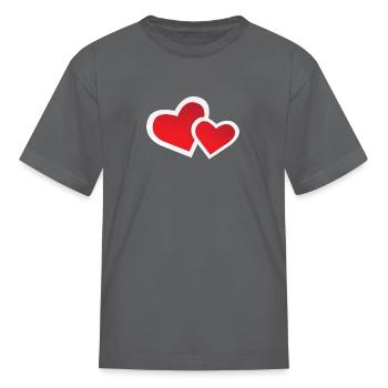 Love Hearts - Kid's T-Shirt - charcoal - Front
