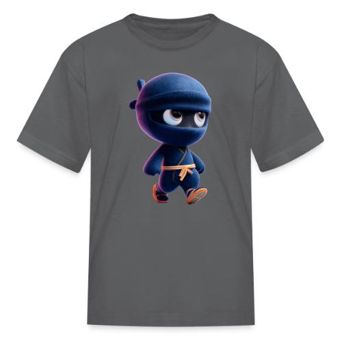 Playful Cartoon Baby Ninja Walking Happily - Kid's T-Shirt