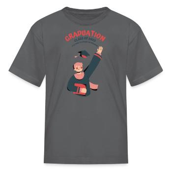 Pink and Blue Graduation 2023 - Kid's T-Shirt - charcoal - Front