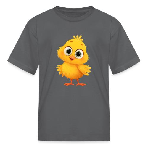 Sweet Yellow Cartoon Chick with Joyful Smile - Kid's T-Shirt