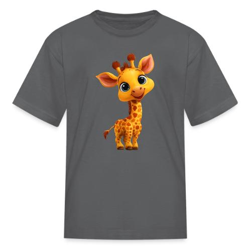 Adorable Cartoon Baby Giraffe with Big Eyes - Kid's T-Shirt