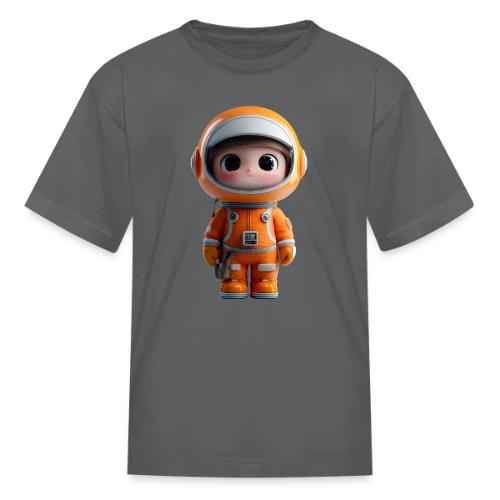 Cute Cartoon Astronaut in Orange Suit - Kid's T-Shirt