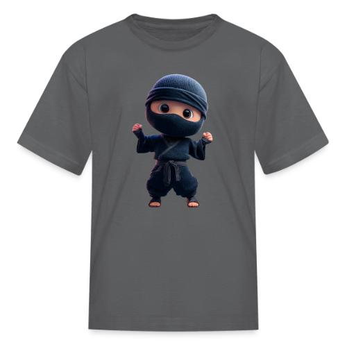 Cute Cartoon Ninja Toddler in Fight Pose - Kid's T-Shirt