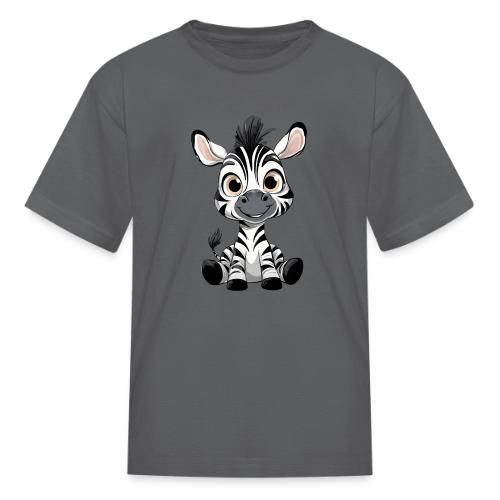 Adorable Cartoon Baby Zebra with Innocent Eyes - Kid's T-Shirt