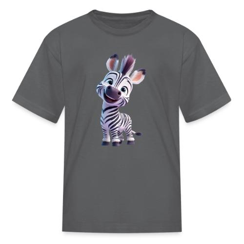 Playful 3D Baby Zebra Smiling Brightly - Kid's T-Shirt
