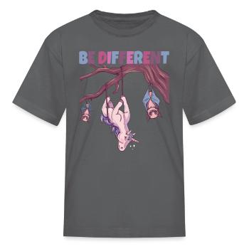 Funny Unicorn Be Different Cute - Kid's T-Shirt - charcoal - Front