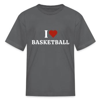 I Love Basketball - Kid's T-Shirt - charcoal - Front
