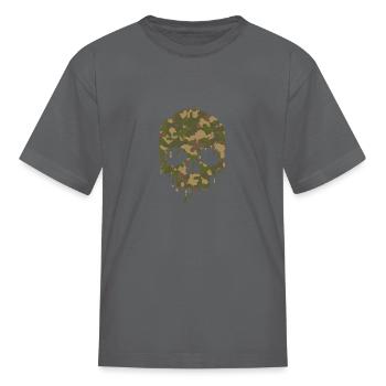 Vintage Hunting Camo Skull Design - Classic Camo - Kid's T-Shirt - charcoal - Front
