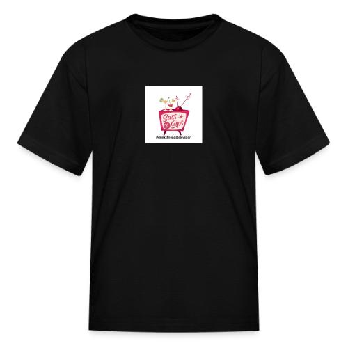 sassnsips com drinksfriendstelevision - Kid's T-Shirt