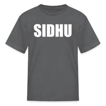 SIDHU Tshirt Surname Sidhu Clothing - Kid's T-Shirt - charcoal - Front
