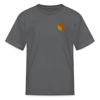 Golden cube embroidered - Kid's T-Shirt - charcoal - Front