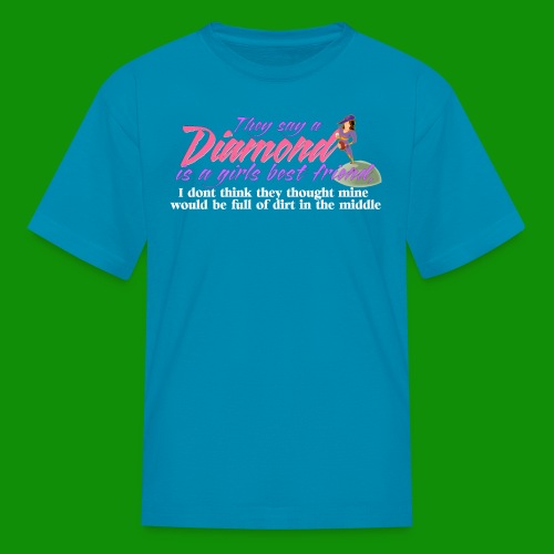 Softball Diamond is a girls Best Friend - Kids' T-Shirt