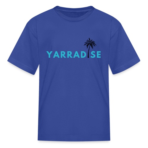 Yarradise Palm: Blue text - Kids' T-Shirt
