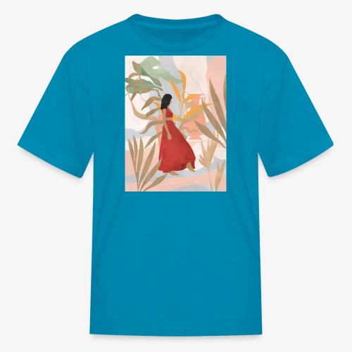 Red Dahlia summer flower - Kids' T-Shirt