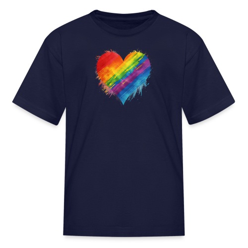 Watercolor Rainbow Pride Heart - LGBTQ LGBT Pride - Kids' T-Shirt