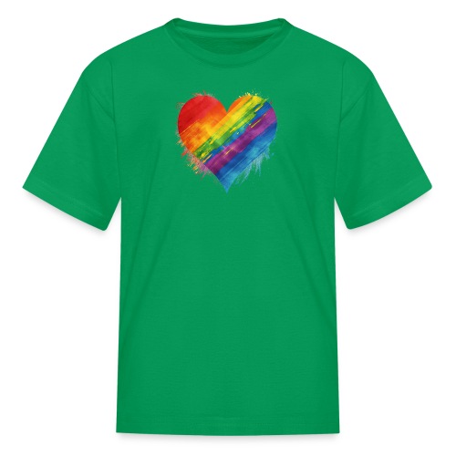 Watercolor Rainbow Pride Heart - LGBTQ LGBT Pride - Kids' T-Shirt