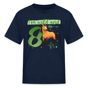 Spirit I'm wild and 8 Anniversaire Tenue Cadeau - T-shirt Enfant - marine - Devant