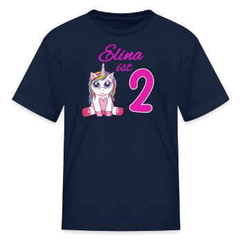 Children's Birthday 2 Years Girl Name Elina - Kid's T-Shirt - navy - Front