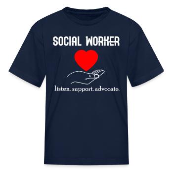 Womens Social Worker Product Graduation Social - Kid's T-Shirt - navy - Front