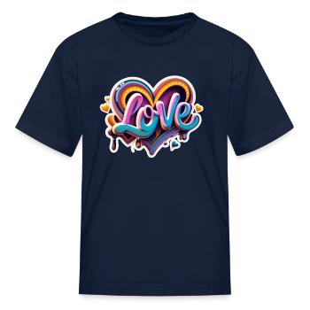 love heart colorful - Kid's T-Shirt - navy - Front