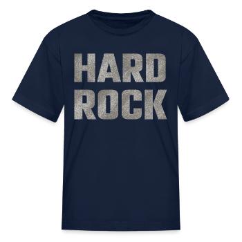 HARD ROCK word with grunge texture - Kid's T-Shirt - navy - Front