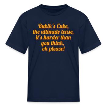 Rubiks Cube Conundrum - Kid's T-Shirt - navy - Front