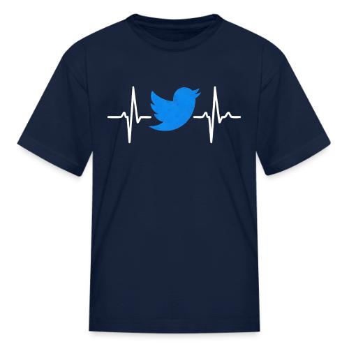 Social Media Heartbeat Blue Bird Graphic - Kid's T-Shirt