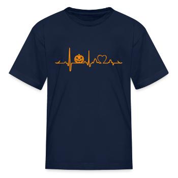 Pumpkin Heartbeat Halloween product - Kid's T-Shirt - navy - Front
