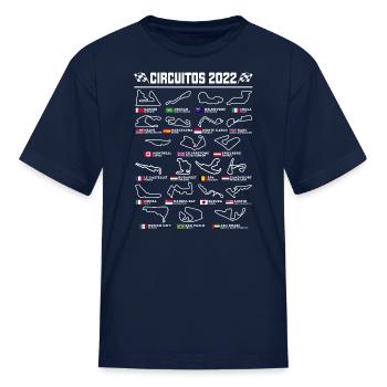 Circuits Formula One Cars Spanish - Kid's T-Shirt - navy - Front