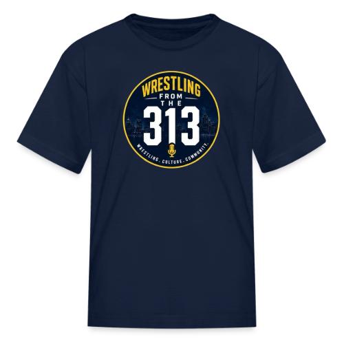 Wrestling from the 313 (navy and gold) - Kid's T-Shirt