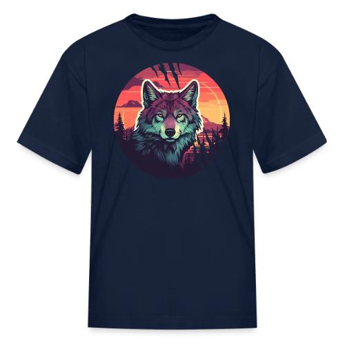Colorful Wolf Stare - Kid's T-Shirt