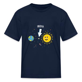 India Bharat is the hottest place outside Earth - Kid's T-Shirt - navy - Front