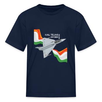 HAL Tejas Indian Fighter Fighterjet Aircraft India - Kid's T-Shirt - navy - Front