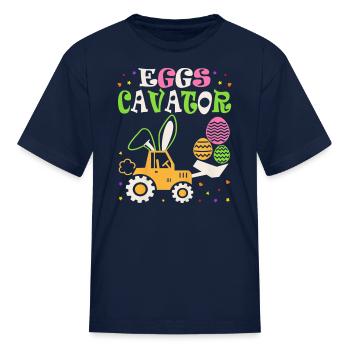 Egg Hunt Eggs Cavator - Kid's T-Shirt - navy - Front