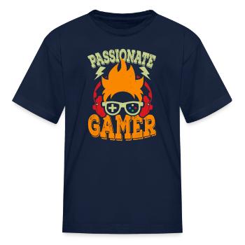 PASSIONNÉ DE JEUX GAMERS ENFANTS ADOS HOMMES FEMMES DRÔLE - T-shirt Enfant - marine - Devant