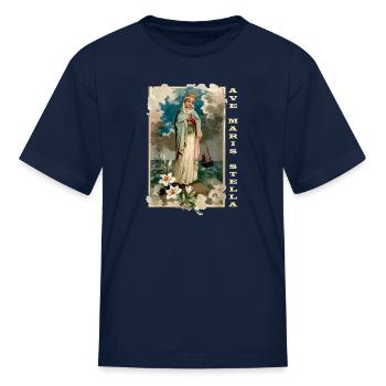 Ave Maris Stella Lady Blessed Mother Mary - Kid's T-Shirt - navy - Front