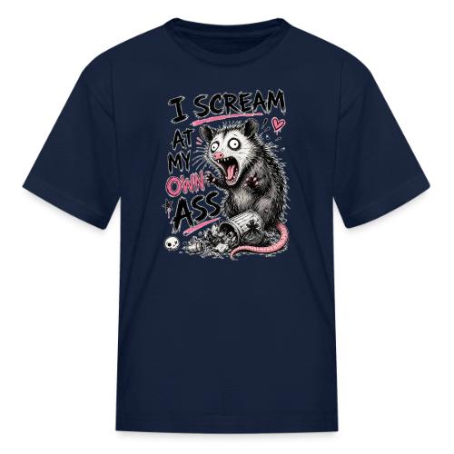 Funny Opossum Screaming Graphic Tee - Kid's T-Shirt