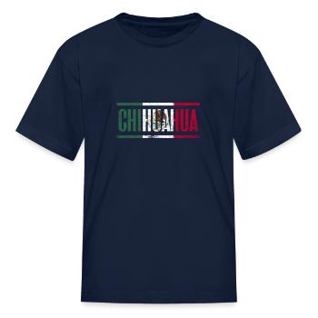 Chihuahua con la bandera de México - Kid's T-Shirt - navy - Front