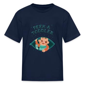 Peek-a-Toddler child play fun Peek-a-Toddler child - Kid's T-Shirt - navy - Front
