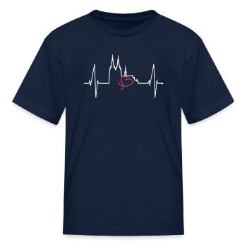 Cologne Skyline Heartbeat Köln Fan Heart Cathedral - Kid's T-Shirt - navy - Front