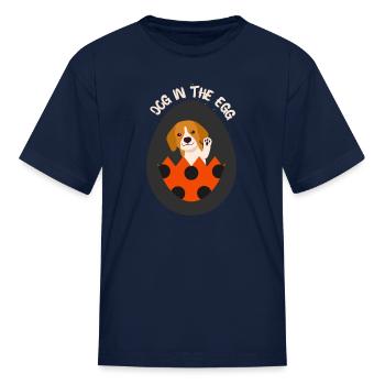 Dog in the egg Easter Egg - Kid's T-Shirt - navy - Front